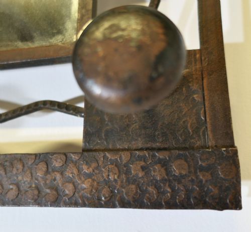 FRENCH ART DECO IRON HAT AND COAT RACK WITH SHELF MIRROR INDUSTRIAL STYLE - ADDITIONAL PHOTO 5