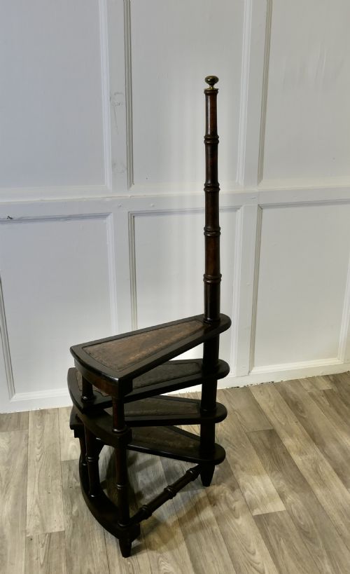 SPIRAL LIBRARY STEPS WITH TURNED SUPPORTS - ADDITIONAL PHOTO 1