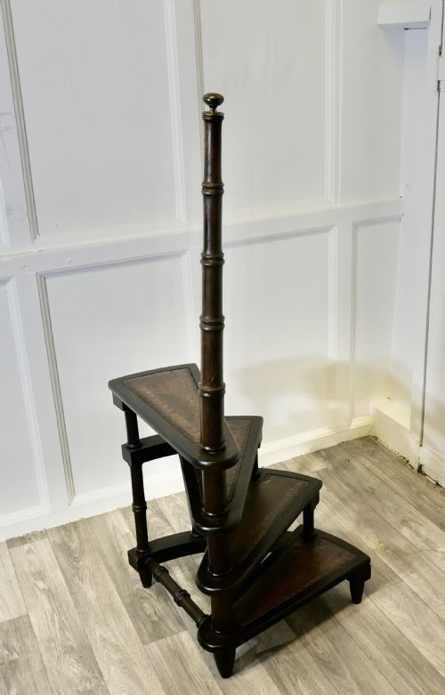 SPIRAL LIBRARY STEPS WITH TURNED SUPPORTS - ADDITIONAL PHOTO 3