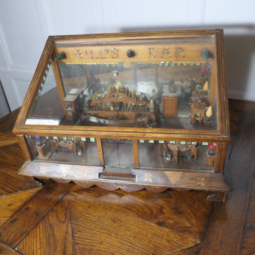 Early 20th Century American Prisoner Art Diorama Monkey Saloon Bar