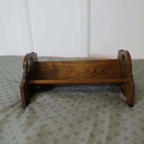 Oak Desk Top Book Trough, with Handles