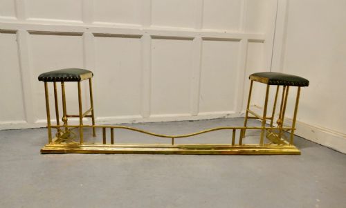 Charming Brass and Green Leather Club Fender