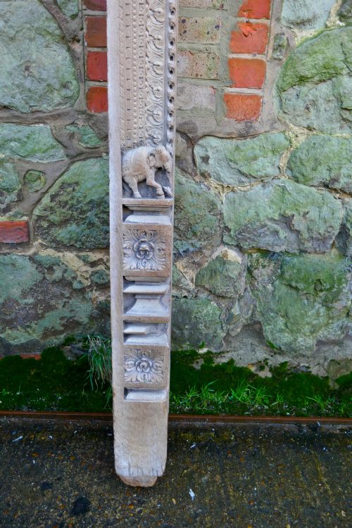 ANCIENT CARVED TEAK ARCHWAY HINDU BUDDHIST TEMPLE DOORWAY - ADDITIONAL PHOTO 6