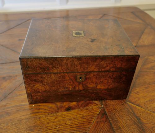 BURR WALNUT JEWELLERYSTATIONARY BOX WITH 2 OTHER WALNUT BOXES - ADDITIONAL PHOTO 2