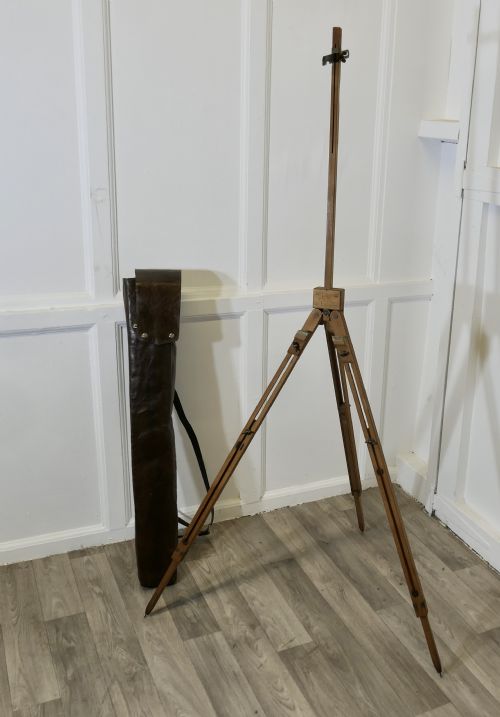 French Jullian Folding Field Work Easel in Leather Case