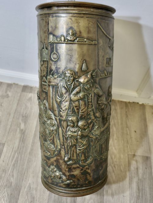 SUPERB FRENCH BRASS STICK STAND UMBRELLA STAND - ADDITIONAL PHOTO 2