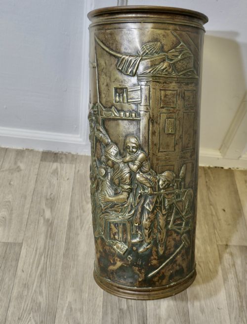 SUPERB FRENCH BRASS STICK STAND UMBRELLA STAND - ADDITIONAL PHOTO 3