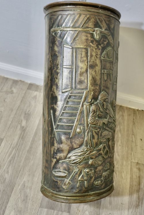 SUPERB FRENCH BRASS STICK STAND UMBRELLA STAND - ADDITIONAL PHOTO 4