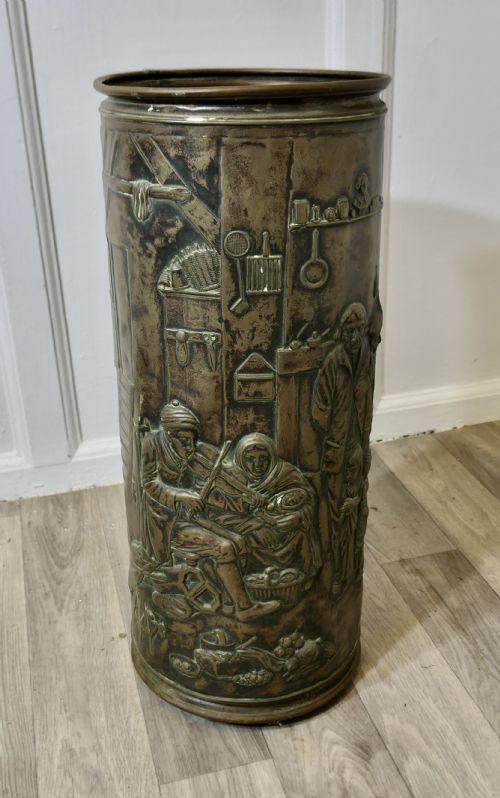 SUPERB FRENCH BRASS STICK STAND UMBRELLA STAND - ADDITIONAL PHOTO 6
