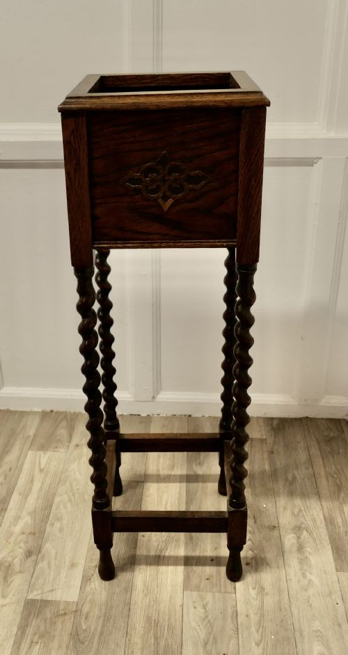 OAK BARLEY TWIST PLANTER JARDINIRE - ADDITIONAL PHOTO 4
