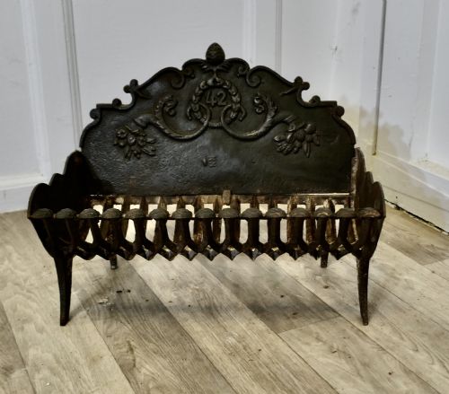 19th Century Free Standing Fire Basket, Iron Fire Grate
