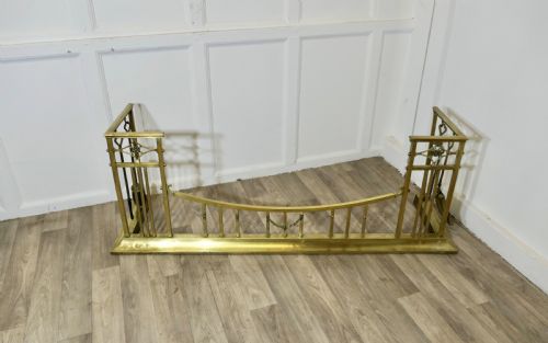 HIGH BRASS FENDER WITH FIRESIDE TOOLS - ADDITIONAL PHOTO 1