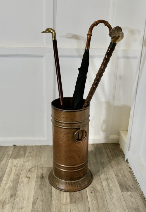 ARTS AND CRAFTS COPPER STICK STAND UMBRELLA STAND - ADDITIONAL PHOTO 4