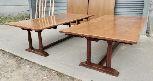 30 SEATER OAK BANQUETING TABLE ARTS CRAFTS BOARDROOM TABLE - ADDITIONAL PHOTO 8