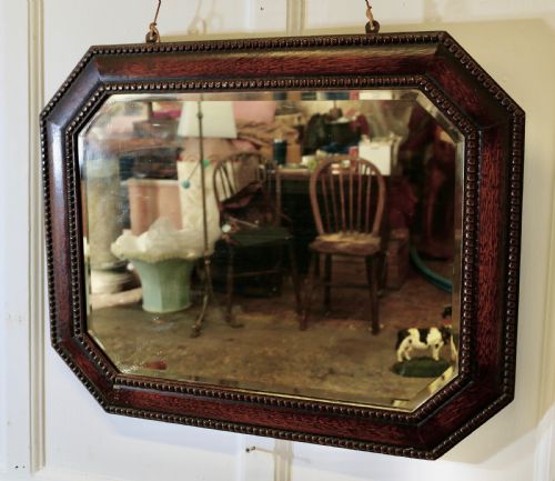 EARLY 20TH CENTURY LARGE 19TH CENTURY OAK WALL MIRROR - ADDITIONAL PHOTO 2
