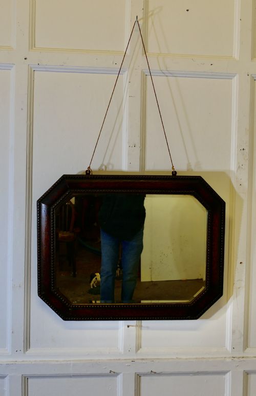 EARLY 20TH CENTURY LARGE 19TH CENTURY OAK WALL MIRROR - ADDITIONAL PHOTO 4