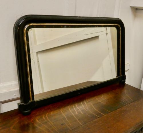 Victorian Black Lacquer Over-mantel Mirror
