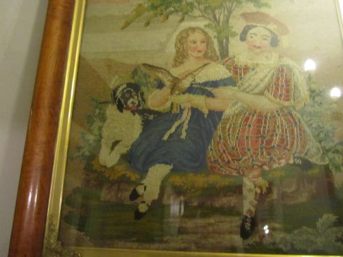 19TH CENTURY ROMANTIC SCOTTISH TAPESTRY IN MAPLE FRAME - ADDITIONAL PHOTO 5
