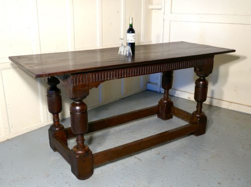 19TH C STURDY HEAVY CARVED OAK TABLE - ADDITIONAL PHOTO 9