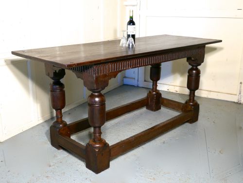 19TH C STURDY HEAVY CARVED OAK TABLE - ADDITIONAL PHOTO 10