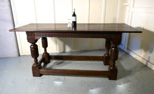 19TH C STURDY HEAVY CARVED OAK TABLE - ADDITIONAL PHOTO 13