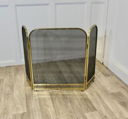 Folding Brass Fire Guard, Spark Guard