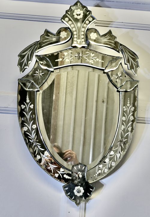 19th Century Shield Venetian Mirror