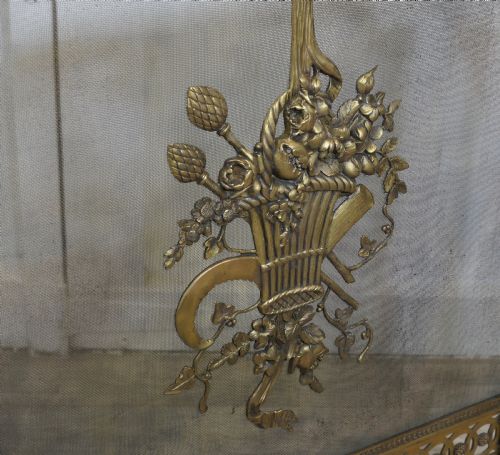 FREE STANDING FRENCH BRASS ROCOCO FIRE GUARD SPARK SCREEN - ADDITIONAL PHOTO 6