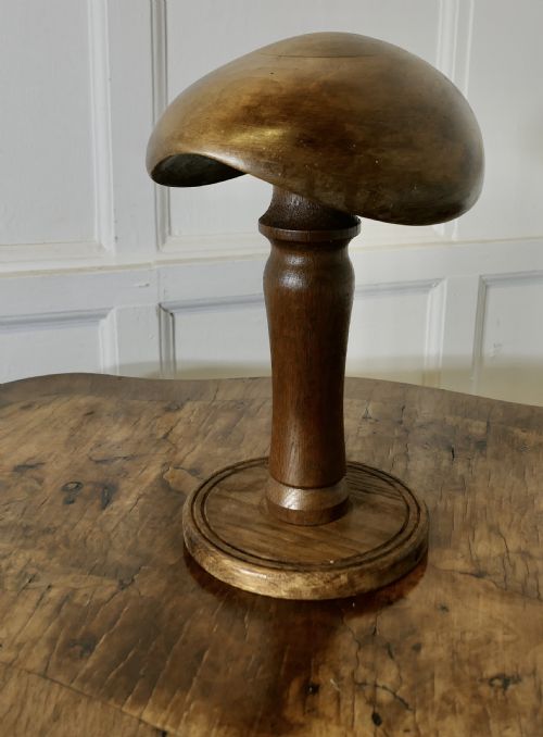 French Oak and Walnut Beret/flat Cap Milliners Form