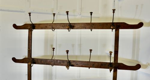 fig 1. A French Double Sided Arts & Crafts Golden Pine Clothes Rail 