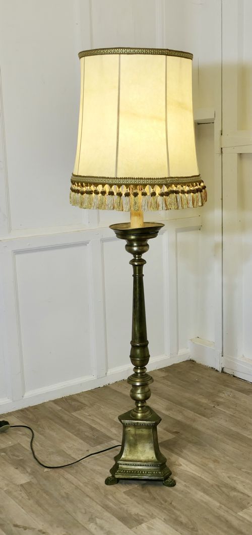 VERY LARGE BRASS TABLE LAMP OR A HALF HEIGHT FLOOR LAMP - ADDITIONAL PHOTO 4