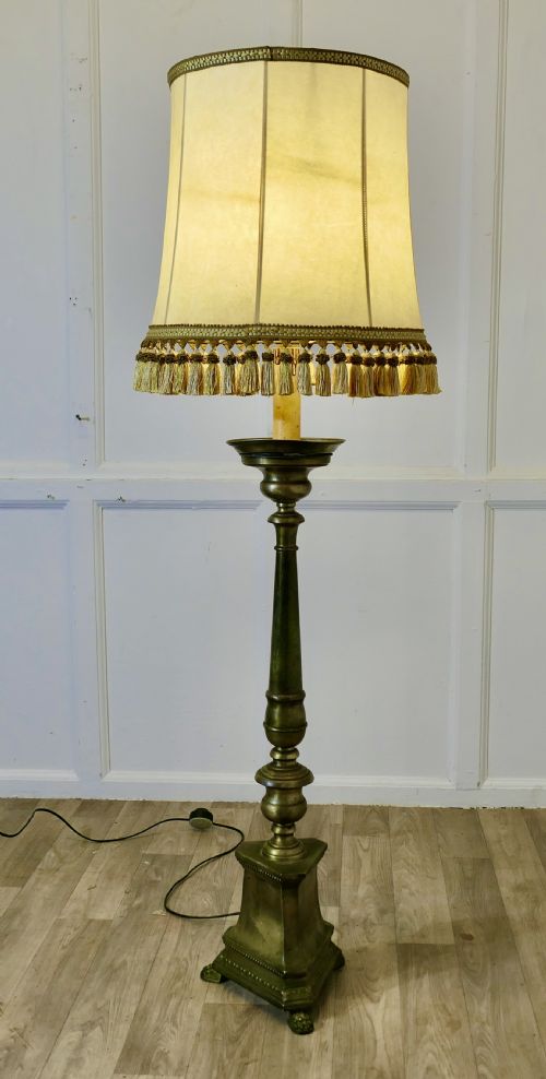 VERY LARGE BRASS TABLE LAMP OR A HALF HEIGHT FLOOR LAMP - ADDITIONAL PHOTO 5