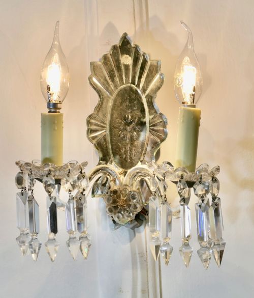 A PAIR OF ART DECO VENETIAN GLASS GIRANDOLE WALL LIGHTS - ADDITIONAL PHOTO 2