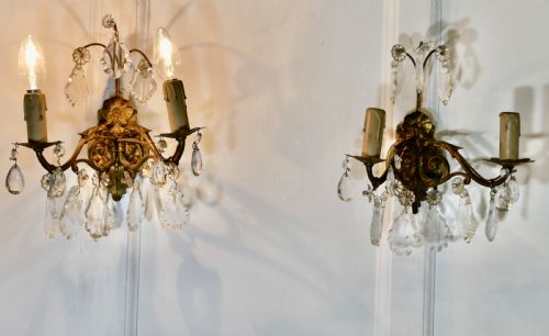 A Pair of  Twin Wall Chandeliers, Twin Sconce Wall Lights
