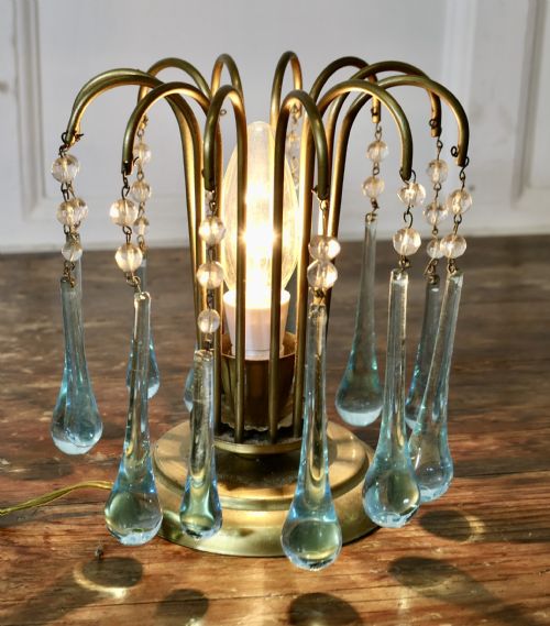 TURQUOISE TEAR DROP LUSTRE TABLE TOP LAMP - ADDITIONAL PHOTO 2