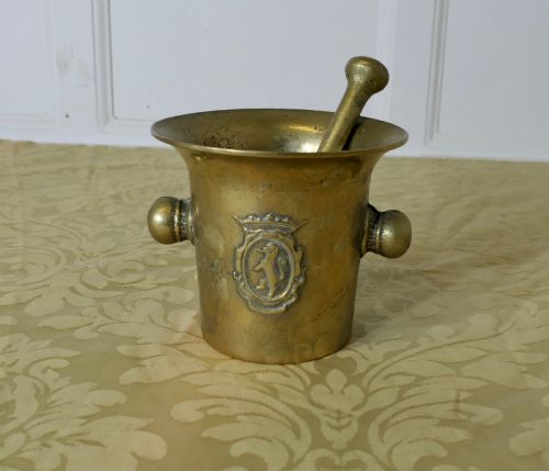 French Brass Pestle and Mortar