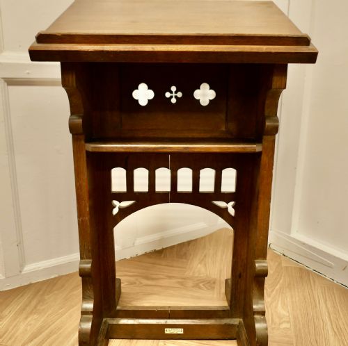 OAK ARTS AND CRAFTS RECEPTION DESK GREETING STATION - ADDITIONAL PHOTO 4