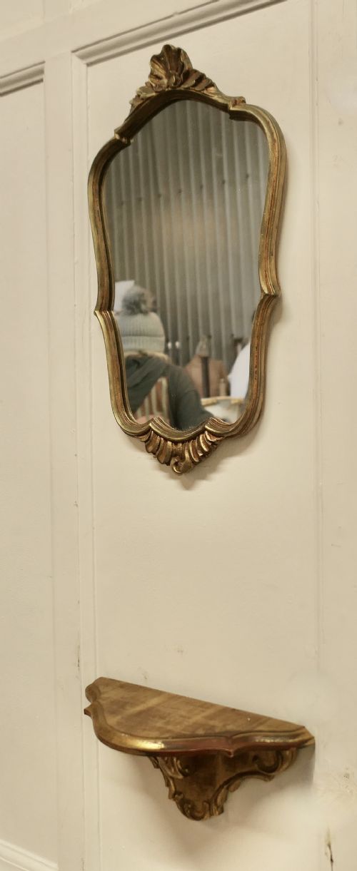 DECORATIVE CONSOLE MIRROR WITH SHELF UNDER - ADDITIONAL PHOTO 3