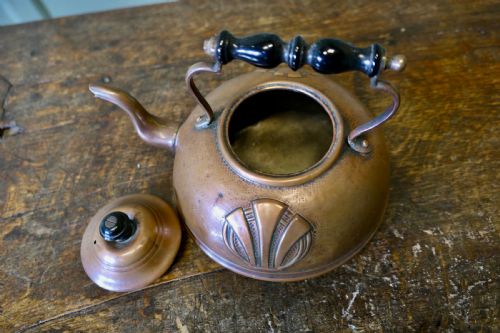 ARTS CRAFTS VINTAGE COPPER KETTLE - ADDITIONAL PHOTO 2