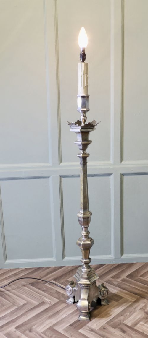 HEAVY SILVER PLATED STANDARD OR FLOOR LAMP - ADDITIONAL PHOTO 4