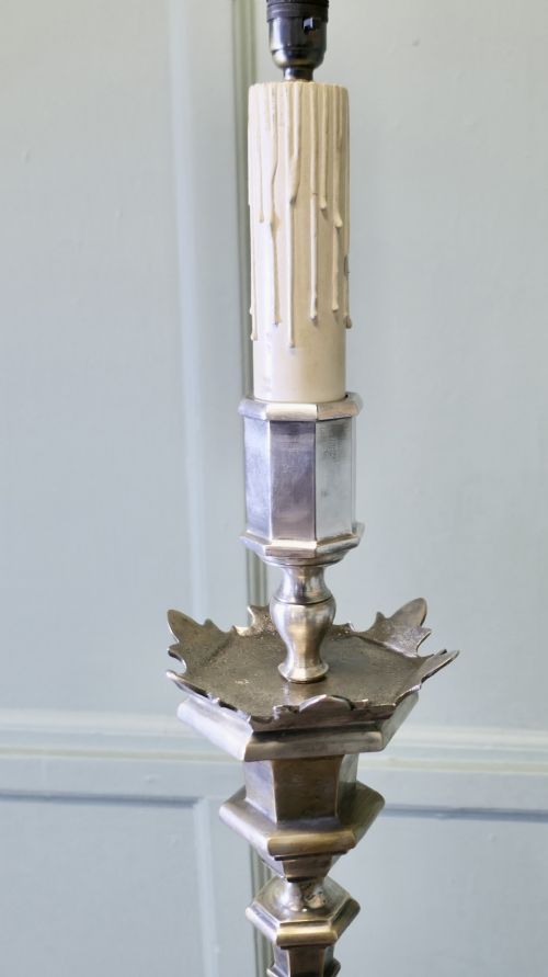HEAVY SILVER PLATED STANDARD OR FLOOR LAMP - ADDITIONAL PHOTO 7