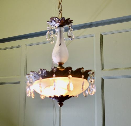 MAGNIFICENT CRYSTAL ARTS AND CRAFTS BOWL CHANDELIER - ADDITIONAL PHOTO 2