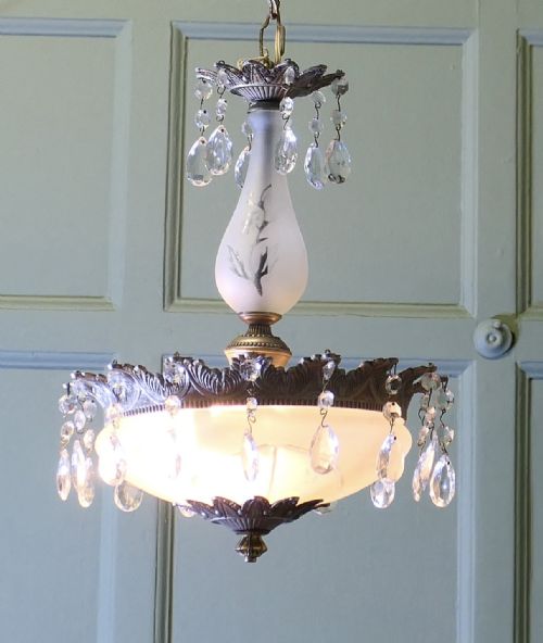 MAGNIFICENT CRYSTAL ARTS AND CRAFTS BOWL CHANDELIER - ADDITIONAL PHOTO 3