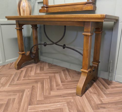 GOLDEN OAK ARTS AND CRAFTS CONSOLE AND MIRROR - ADDITIONAL PHOTO 4