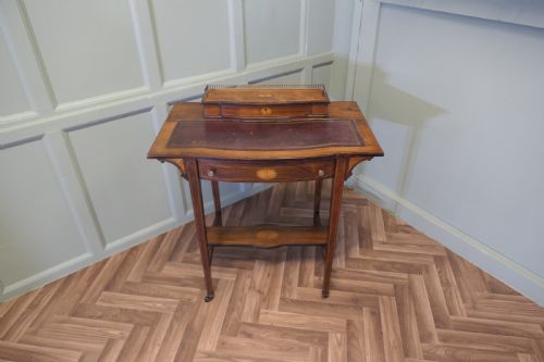EDWARDIAN SATIN WALNUT LADIES WRITING DESK - ADDITIONAL PHOTO 1