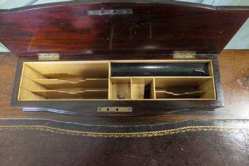 EDWARDIAN SATIN WALNUT LADIES WRITING DESK - ADDITIONAL PHOTO 3