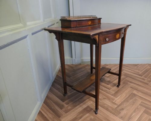 EDWARDIAN SATIN WALNUT LADIES WRITING DESK - ADDITIONAL PHOTO 6