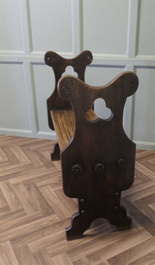IRISH WALNUT BENCH HALL SEAT WITH SHOE STORAGE - ADDITIONAL PHOTO 3