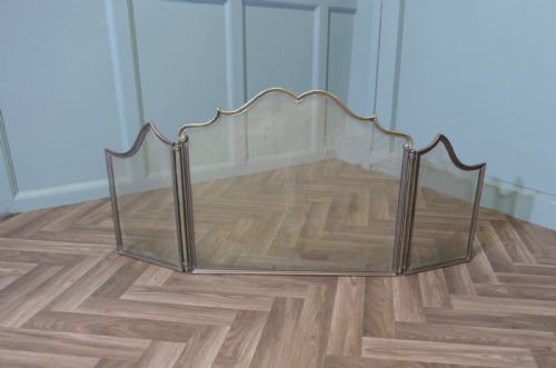 UNUSUAL 3 FOLD FRENCH BRASS FIRE GUARD - ADDITIONAL PHOTO 1