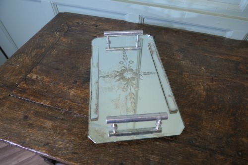 ETCHED ART DECO VENETIAN MIRROR TRAY - ADDITIONAL PHOTO 4